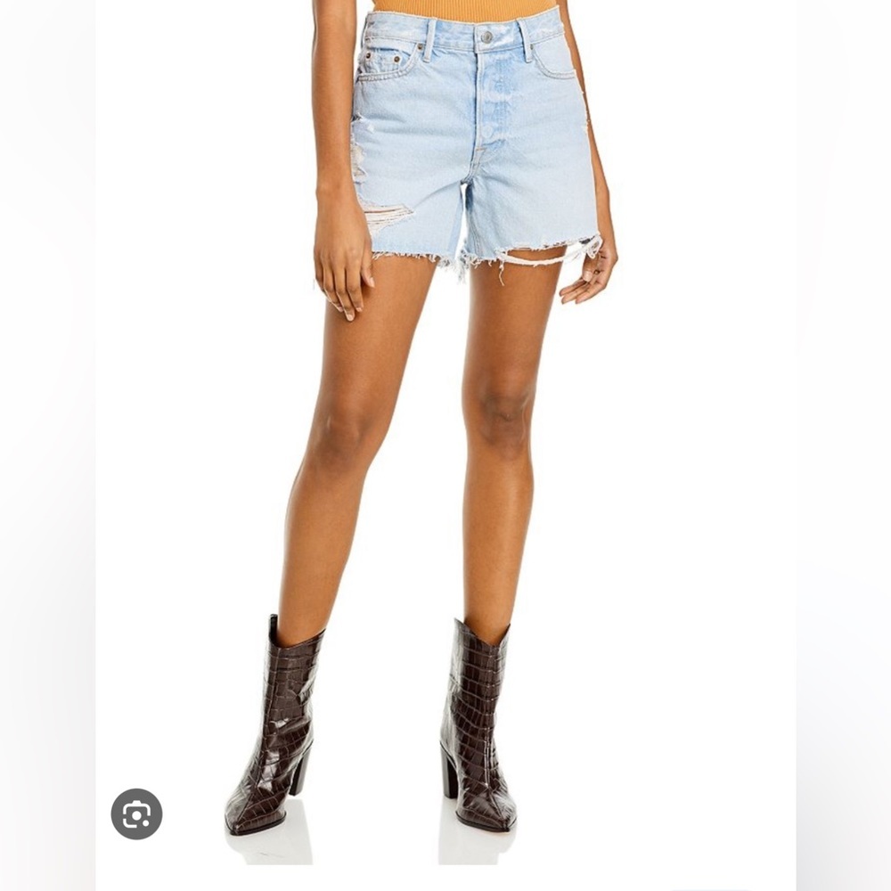 NEW • GRLFRND •  Women’s Blue Distressed 26 Jourdan Denim Short in Say it First.